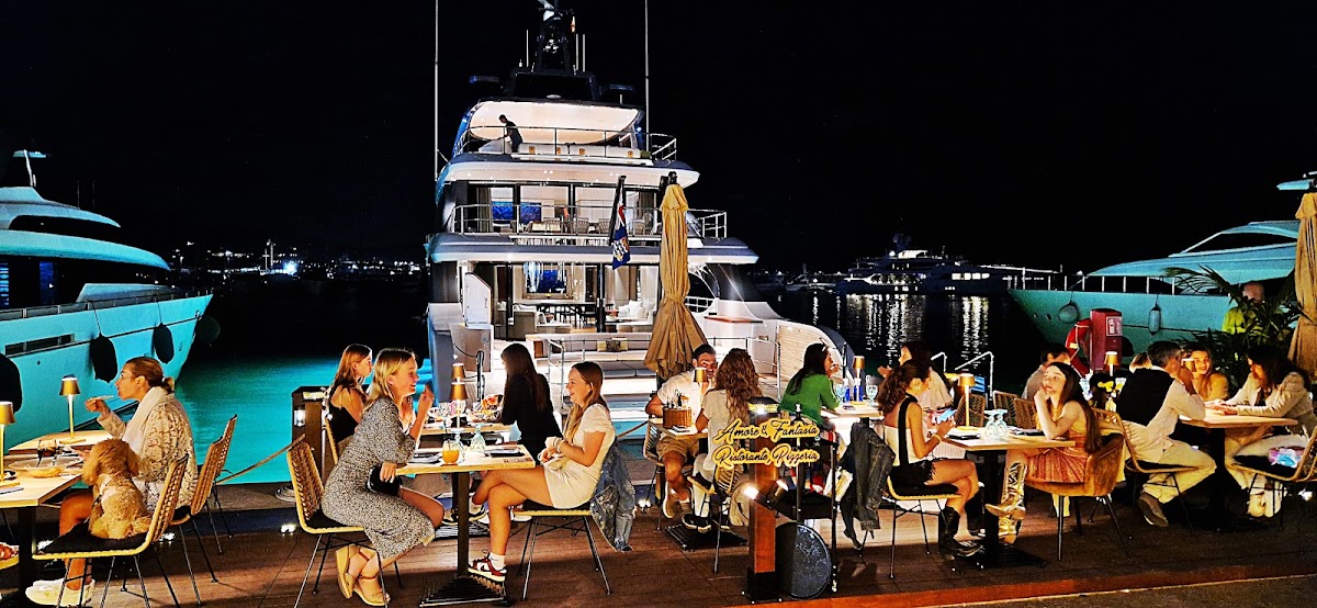 AMORE E FANTASIA Frontline in Puerto Banus, Italian Restaurant with Wood Fired Pizza, Outdoor Terrace with Sea & Yacht Views